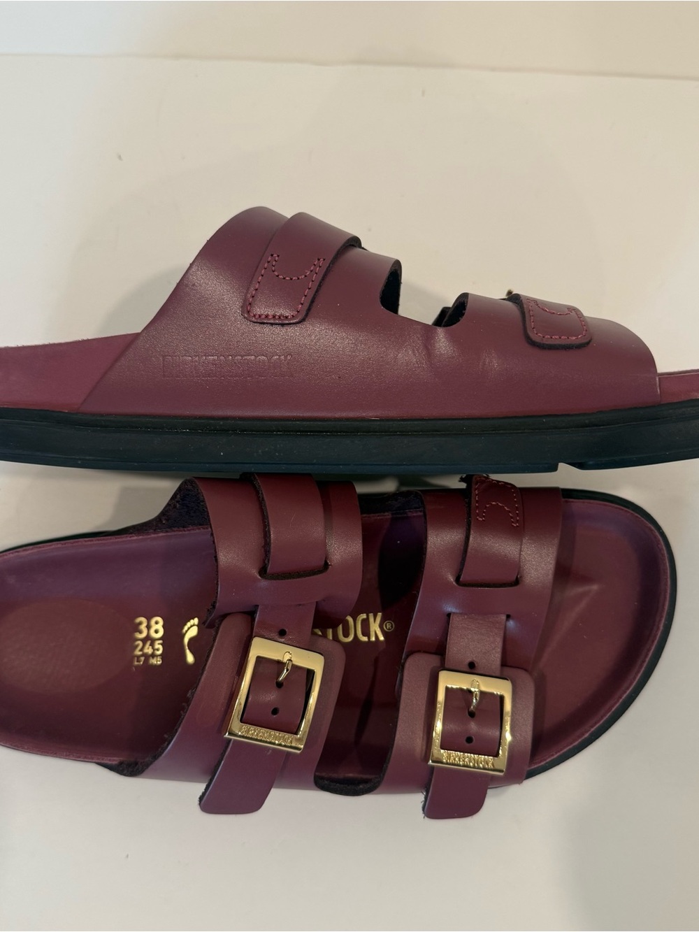 Birkenstock St Barths Slides - Burgundy/Women’s Sandal 38 - Picture 3 of 7
